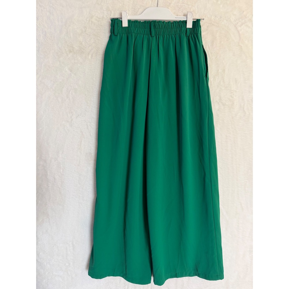 PrettyGarden Green Wide Leg Pants Womens Small Pleated High Waist Trousers Flowy